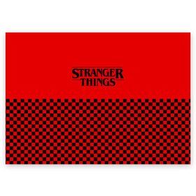 Поздравительная открытка с принтом STRANGER THINGS в Курске, 100% бумага | плотность бумаги 280 г/м2, матовая, на обратной стороне линовка и место для марки
 | 11 | checkerboard | eggo | eleven | netflix | stranger | things | бобби | браун | дела | крайне | милли | обратная | одинадцать | одиннадцать | очень | события | сторона | странные | стренджер | темная