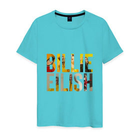 Мужская футболка хлопок с принтом Billie Eilish в Курске, 100% хлопок | прямой крой, круглый вырез горловины, длина до линии бедер, слегка спущенное плечо. | billie eilish | billie eilish bury
