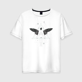 Женская футболка хлопок Oversize с принтом Астрал в Курске, 100% хлопок | свободный крой, круглый ворот, спущенный рукав, длина до линии бедер
 | абстракция | ангел | астрал | геометрия | космос | луна | планета | фея