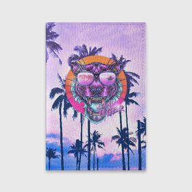 Обложка для паспорта матовая кожа с принтом Майами Тигр в Курске, натуральная матовая кожа | размер 19,3 х 13,7 см; прозрачные пластиковые крепления | big | арт | крупные арты | крупные принты | сумаcшедшие арты