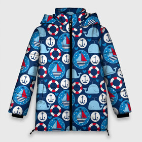 Женская зимняя куртка 3D с принтом Киты и яхты в Курске, верх — 100% полиэстер; подкладка — 100% полиэстер; утеплитель — 100% полиэстер | длина ниже бедра, силуэт Оверсайз. Есть воротник-стойка, отстегивающийся капюшон и ветрозащитная планка. 

Боковые карманы с листочкой на кнопках и внутренний карман на молнии | whales | yachts | вода | графика | детский | животные | иллюстрация | картинка | киты | кораблики | круги | любовь | мода | море | морские | океан | орнамент | паруса | пунктир | рисунок | сердца | синий