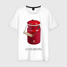 Мужская футболка хлопок с принтом Louis Bidon в Курске, 100% хлопок | прямой крой, круглый вырез горловины, длина до линии бедер, слегка спущенное плечо. | Тематика изображения на принте: антитренд | луи витон