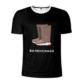 Мужская футболка 3D спортивная с принтом Валенсиаga в Курске, 100% полиэстер с улучшенными характеристиками | приталенный силуэт, круглая горловина, широкие плечи, сужается к линии бедра | Тематика изображения на принте: balenciaga | антитренд | баленсиага
