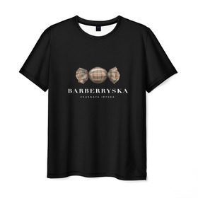 Мужская футболка 3D с принтом Barberryska в Курске, 100% полиэфир | прямой крой, круглый вырез горловины, длина до линии бедер | burberry | антитренд | барбери