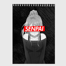Скетчбук с принтом Anime (Senpai 5) в Курске, 100% бумага
 | 48 листов, плотность листов — 100 г/м2, плотность картонной обложки — 250 г/м2. Листы скреплены сверху удобной пружинной спиралью | ahegao | anime | manga | sempai | senpai | аниме | ахегао | манга | семпай | сенпай