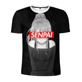 Мужская футболка 3D спортивная с принтом Anime (Senpai 5) в Курске, 100% полиэстер с улучшенными характеристиками | приталенный силуэт, круглая горловина, широкие плечи, сужается к линии бедра | ahegao | anime | manga | sempai | senpai | аниме | ахегао | манга | семпай | сенпай