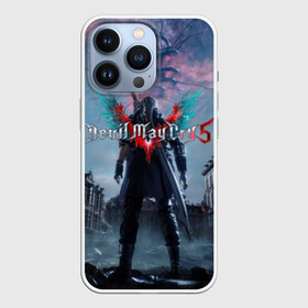 Чехол для iPhone 13 Pro с принтом Devil May Cry 5 в Курске,  |  | Тематика изображения на принте: cs go | devil may cry | dmc5 | game | logo | битва | бой | вой | игра | контр страйк | кровь | крылья | логотип | надпись | фантастика | фэнтази | экшен