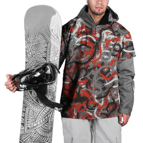 Накидка на куртку 3D с принтом Сколопендры в Курске, 100% полиэстер |  | камуфляж | красный | лапки | милитари | многоножка | насекомые | орнжевый | паттрен | серый | сороконожка | узор