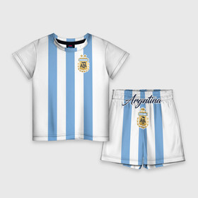 Детский костюм с шортами 3D с принтом Сборная Аргентины в Курске,  |  | Тематика изображения на принте: argentina | аргентина | аргентинская сборная | сборная | сборная аргентины | сборная аргентины по футболу | сборные | форма | футбол | футбольные сборные | чемпионат | чемпионат мира