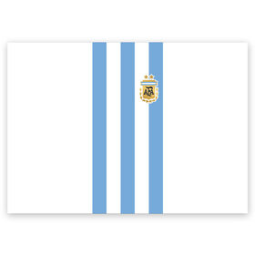 Поздравительная открытка с принтом Сборная Аргентины в Курске, 100% бумага | плотность бумаги 280 г/м2, матовая, на обратной стороне линовка и место для марки
 | argentina | аргентина | аргентинская сборная | сборная | сборная аргентины | сборная аргентины по футболу | сборные | форма | футбол | футбольные сборные | чемпионат | чемпионат мира