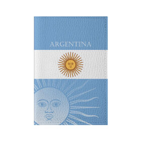 Обложка для паспорта матовая кожа с принтом Аргентина в Курске, натуральная матовая кожа | размер 19,3 х 13,7 см; прозрачные пластиковые крепления | argentina | аргентина | аргентинская сборная | сборная | сборная аргентины | сборная аргентины по футболу | сборные | форма | футбол | футбольные сборные | чемпионат | чемпионат мира