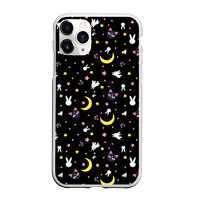 Чехол для iPhone 11 Pro Max матовый с принтом Sailor Moon Pattern в Курске, Силикон |  | Тематика изображения на принте: аниме | детский | зайчик | зая | звезды | кролик | луна в матроске | матросска | месяц | милота | милый | небо | паттерн | сейлор мун | черный