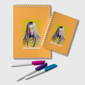 Блокнот с принтом Billie Eilish в Курске, 100% бумага | 48 листов, плотность листов — 60 г/м2, плотность картонной обложки — 250 г/м2. Листы скреплены удобной пружинной спиралью. Цвет линий — светло-серый
 | at | billie | don’t | eilish | electronic | eyes | me | music | ocean | pirate | smile | synthpop | usa | айлиш | билли | музыка | пайрэт | синти поп | сша | электронная | электропоп