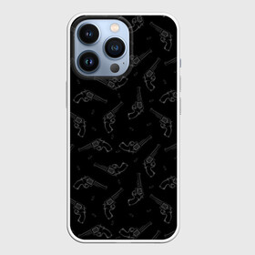 Чехол для iPhone 13 Pro с принтом Револьверы в Курске,  |  | background | black | cart | cowboy | criminal | drawing | fashion | firearms | graphics | illustration | picture | revolvers | style | thug | weapons | бандит | графика | иллюстрация | картинка | ковбой | мода | огнестрельное | оружие | патроны | пистолет