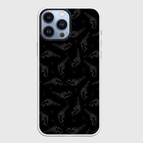 Чехол для iPhone 13 Pro Max с принтом Револьверы в Курске,  |  | background | black | cart | cowboy | criminal | drawing | fashion | firearms | graphics | illustration | picture | revolvers | style | thug | weapons | бандит | графика | иллюстрация | картинка | ковбой | мода | огнестрельное | оружие | патроны | пистолет