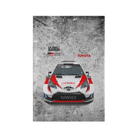 Обложка для паспорта матовая кожа с принтом WRC Toyota в Курске, натуральная матовая кожа | размер 19,3 х 13,7 см; прозрачные пластиковые крепления | auto | car | championship | race | rally | toyota | world | wrc | авто | гонки | машина | ралли | трасса | трек | чемпионат