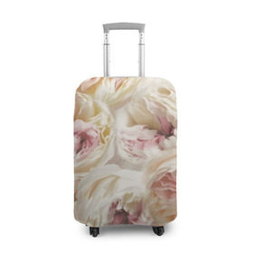 Чехол для чемодана 3D с принтом Нежные Пионы в Курске, 86% полиэфир, 14% спандекс | двустороннее нанесение принта, прорези для ручек и колес | букет | красивый | милый | пион | роза | розовый | розочка | свадебный | флористика | цветок | цветы
