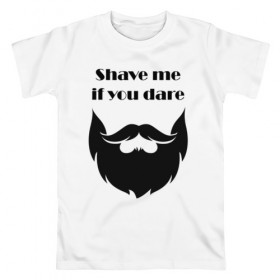 Мужская футболка хлопок с принтом Shave me в Курске, 100% хлопок | прямой крой, круглый вырез горловины, длина до линии бедер, слегка спущенное плечо. | barbershop | барбершоп | борода | бритье | настоящий мужик | усы