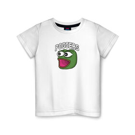 Детская футболка хлопок с принтом Pepe в Курске, 100% хлопок | круглый вырез горловины, полуприлегающий силуэт, длина до линии бедер | bad | dab | frog | good | kek | make pepe great again | pepe | sad | sad frog | vote for pepe | кек | лягушка | мем | мемы | пепе | со смыслом | фрог