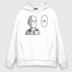 Мужское худи Oversize хлопок с принтом One-Punch Man в Курске, френч-терри — 70% хлопок, 30% полиэстер. Мягкий теплый начес внутри —100% хлопок | боковые карманы, эластичные манжеты и нижняя кромка, капюшон на магнитной кнопке | one | one punch man | бесправный ездок | бласт | бэнг | ванпанчмен | генос | демон киборг | лысый плащ | ниндзя | сайтама | сверхзвуковой соник | серебряный клык | тацумаки | человек один удар