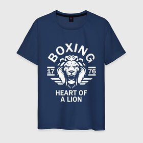 Мужская футболка хлопок с принтом Бокс - сердце льва в Курске, 100% хлопок | прямой крой, круглый вырез горловины, длина до линии бедер, слегка спущенное плечо. | box | boxing | bruce lee | champion | dragon | fight | fighter | judo | muay thai | team | tiger | ufc | али | боевые | боец | бой | бокс | боксер | борьба | брюс ли | воин | дзюдо | дракон | единоборства | искусство | карате | контакт | кулак | лев