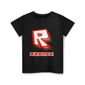Детская футболка хлопок с принтом Roblox в Курске, 100% хлопок | круглый вырез горловины, полуприлегающий силуэт, длина до линии бедер | play | roblox | детская | для детей | игра | онлайн | ребенку | роблокс | роболкс | симулятор