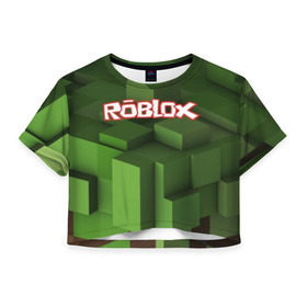 Женская футболка Cropp-top с принтом Roblox в Курске, 100% полиэстер | круглая горловина, длина футболки до линии талии, рукава с отворотами | play | roblox | детская | для детей | игра | онлайн | ребенку | роблокс | роболкс | симулятор