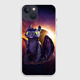 Чехол для iPhone 13 с принтом ночная фурия в Курске,  |  | how to train your dragon | night fury | астрономия | беззубик | галактика | дракон | звезды | как приручить дракона | космос | ночная фурия