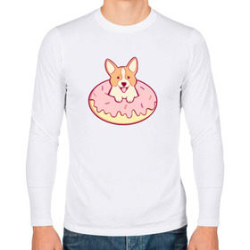 Мужской лонгслив хлопок с принтом Корги Пончик в Курске, 100% хлопок |  | Тематика изображения на принте: dog | donut | kawaii | вкусняшка | выпечка | еда | лапочка | милый | мимими | пес | песик | сладкий | собака | щенок