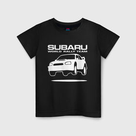 Детская футболка хлопок с принтом Subaru Impreza World Rally в Курске, 100% хлопок | круглый вырез горловины, полуприлегающий силуэт, длина до линии бедер | impreza | rally | subaru | subaru impreza | world rally team