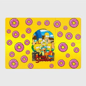 Магнитный плакат 3Х2 с принтом Симпсоны (2) в Курске, Полимерный материал с магнитным слоем | 6 деталей размером 9*9 см | bart | homer | lisa | simpsons | барт | гомер | лиза | мардж | пончик | симпсоны