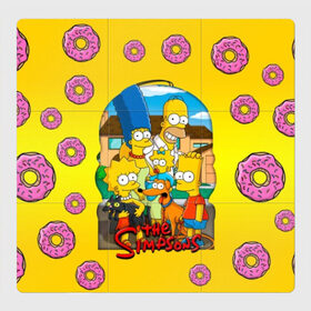 Магнитный плакат 3Х3 с принтом Симпсоны (2) в Курске, Полимерный материал с магнитным слоем | 9 деталей размером 9*9 см | bart | homer | lisa | simpsons | барт | гомер | лиза | мардж | пончик | симпсоны
