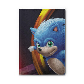 Обложка для автодокументов с принтом Sonic  в Курске, натуральная кожа |  размер 19,9*13 см; внутри 4 больших “конверта” для документов и один маленький отдел — туда идеально встанут права | Тематика изображения на принте: blue | hedgehog | movie | sonic | ёжик | синий | соник | фильм