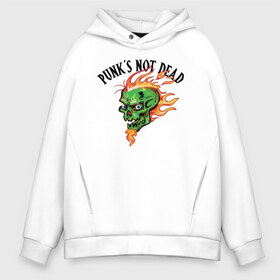 Мужское худи Oversize хлопок с принтом Punks not dead в Курске, френч-терри — 70% хлопок, 30% полиэстер. Мягкий теплый начес внутри —100% хлопок | боковые карманы, эластичные манжеты и нижняя кромка, капюшон на магнитной кнопке | beard | cool | creative | death | design | eyes | fire | flame | green | hype | music | punk | skull | vanguard | авангард | борода | глаза | дизайн | зеленый | креатив | круто | музыка | огонь | панк | пламя | хайп | череп