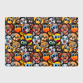Магнитный плакат 3Х2 с принтом Веселые собаки в Курске, Полимерный материал с магнитным слоем | 6 деталей размером 9*9 см | бульдог | голубые глаза | доберман | животные | жирафы | котики | милые | олени | разноцветные | собаки | хаски | яркие