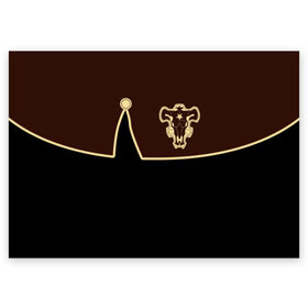 Поздравительная открытка с принтом Мантия Чёрный Бык (Черный) в Курске, 100% бумага | плотность бумаги 280 г/м2, матовая, на обратной стороне линовка и место для марки
 | anime | black | black bull | black clover | bull | clover | аниме | аста | астер | бык | клевер | черный | чёрный бык | черный клевер