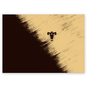 Поздравительная открытка с принтом Черный Клевер (Черный Бык) 4 в Курске, 100% бумага | плотность бумаги 280 г/м2, матовая, на обратной стороне линовка и место для марки
 | anime | black | black bull | black clover | bull | clover | аниме | аста | астер | бык | клевер | черный | чёрный бык | черный клевер