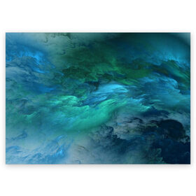 Поздравительная открытка с принтом Изумрудные Облака в Курске, 100% бумага | плотность бумаги 280 г/м2, матовая, на обратной стороне линовка и место для марки
 | abstraction | абстракция | голубые | живопись | искусство | космос | краска | краски | облако | пар | природа | смешение красок | созвездие | стихия | туман | туманность