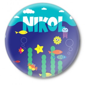 Значок с принтом Nikol Deep Sea в Курске,  металл | круглая форма, металлическая застежка в виде булавки | Тематика изображения на принте: 1757019