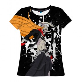 Женская футболка 3D с принтом Блич в Курске, 100% полиэфир ( синтетическое хлопкоподобное полотно) | прямой крой, круглый вырез горловины, длина до линии бедер | anime | bleach | аниме | блич | ичиго | манга | маска | пустые | синигами | фэнтези
