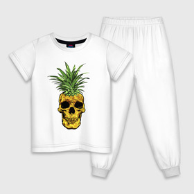 Детская пижама хлопок с принтом Ананас в Курске, 100% хлопок |  брюки и футболка прямого кроя, без карманов, на брюках мягкая резинка на поясе и по низу штанин
 | Тематика изображения на принте: cool | creative | design | fruit | green | hype | new york | pineapple | skull | summer | supreme | vanguard | vegan | авангард | ананас | дизайн | зеленый | креатив | круто | лето | фрукт | хайп | череп