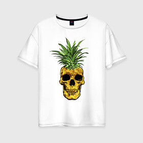 Женская футболка хлопок Oversize с принтом Ананас в Курске, 100% хлопок | свободный крой, круглый ворот, спущенный рукав, длина до линии бедер
 | cool | creative | design | fruit | green | hype | new york | pineapple | skull | summer | supreme | vanguard | vegan | авангард | ананас | дизайн | зеленый | креатив | круто | лето | фрукт | хайп | череп