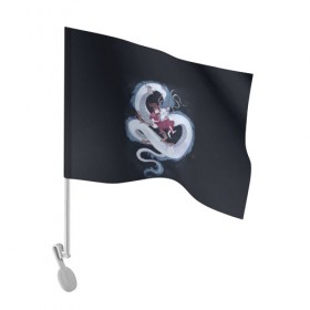Флаг для автомобиля с принтом Унесённые призраками в Курске, 100% полиэстер | Размер: 30*21 см | аниме | безликий | сэн и таинственное исчезновение тихиро | унесённые призраками | хаку | хаяо миядзаки