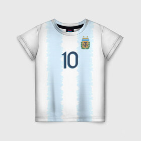 Детская футболка 3D с принтом Messi Copa America 2019 в Курске, 100% гипоаллергенный полиэфир | прямой крой, круглый вырез горловины, длина до линии бедер, чуть спущенное плечо, ткань немного тянется | barcelona | champions | league | lionel | messi | spain | барселона | испания | лига | лионель | месси | чемпионов