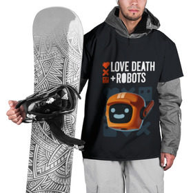 Накидка на куртку 3D с принтом Love, Death & Robots в Курске, 100% полиэстер |  | cartoon | death | fantasy | heavy | horror | metal | miller | netflix | robots | tim | witness | любовь | миллер | мультфильм | робот | роботы | тим | ужасы | фэнтези