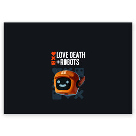 Поздравительная открытка с принтом Love, Death & Robots в Курске, 100% бумага | плотность бумаги 280 г/м2, матовая, на обратной стороне линовка и место для марки
 | cartoon | death | fantasy | heavy | horror | metal | miller | netflix | robots | tim | witness | любовь | миллер | мультфильм | робот | роботы | тим | ужасы | фэнтези