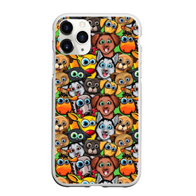 Чехол для iPhone 11 Pro матовый с принтом Веселые собачки в Курске, Силикон |  | Тематика изображения на принте: бульдог | голубые глаза | доберман | животные | жирафы | котики | милые | олени | разноцветные | собаки | хаски | яркие