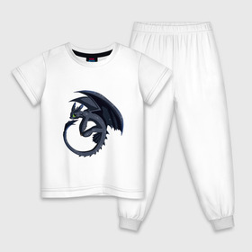 Детская пижама хлопок с принтом ночная фурия в Курске, 100% хлопок |  брюки и футболка прямого кроя, без карманов, на брюках мягкая резинка на поясе и по низу штанин
 | how to train your dragon | night fury | беззубик | дракон | как приручить дракона | ночная фурия