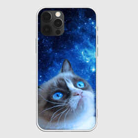 Чехол для iPhone 12 Pro Max с принтом Сердитый кот в космосе в Курске, Силикон |  | grumpy cat | космос | кот | кот в космосе | кот мем | кошка | кошка мем | мем кот | сердитый кот | синий кот