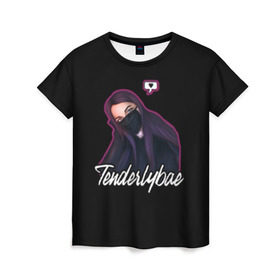 Женская футболка 3D с принтом Tenderlybae в Курске, 100% полиэфир ( синтетическое хлопкоподобное полотно) | прямой крой, круглый вырез горловины, длина до линии бедер | tenderlybae | амина | блогер | мейби бейби | мирзоева | стример | стримерша | тандели бае | тандерлибае | твич | ютуб